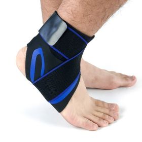 Ankle Support Brace Safety Running Basketball Sports Ankle Sleeves (Option: M-1pc-Left blue)