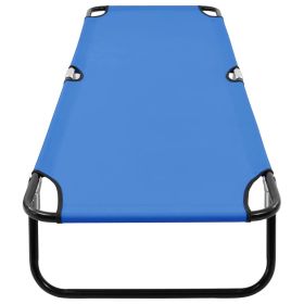 vidaXL Folding Sun Lounger Blue Steel (Option: as picture)