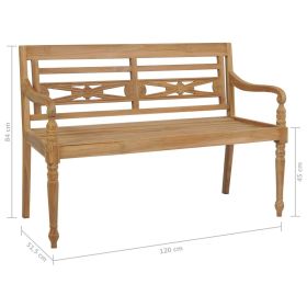 vidaXL Batavia Bench 120 cm Teak (Option: as picture)