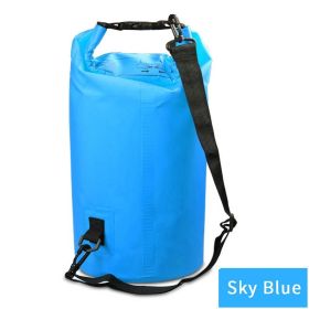 Outdoor Waterproof Sport Dry Bag With Adjustable Shoulder Strap For Beach; Drifting; Mountaineering Outdoor Backpack Waterproof Hiking Bag 500D N (Color: Light Blue, size: 15L)