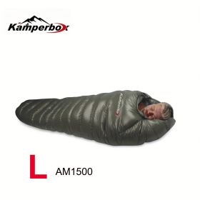 Kamperbox Outdoor Down Sleeping Bag Winter Warm And Waterproof Outdoor Sleeping Bag Camping Tourism Down Sleeping Bag (Option: AM1500L)