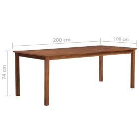 vidaXL Garden Table 200x100x74 cm Solid Acacia Wood (Option: as picture)